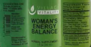 Label for Woman's Energy Balance