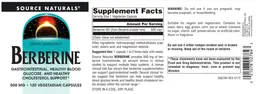 Label for Berberine 500 mg