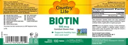 Label for Biotin 500 mcg