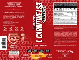 Label for L-Carnitine LS3 + Energy Peach Mango
