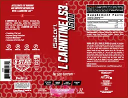 Label for L-Carnitine LS3 1500 Pink Lemonade