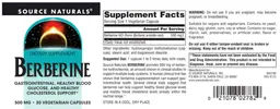 Label for Berberine 500 mg