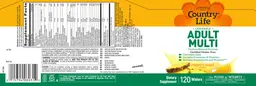 Label for Chewable Adult Multi Pineapple-Orange Flavor