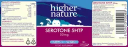 Label for Serotone 5HTP 50 mg