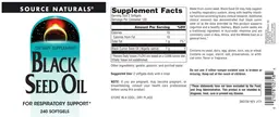 Label for Black Seed Oil