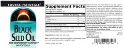 Label for Black Seed Oil