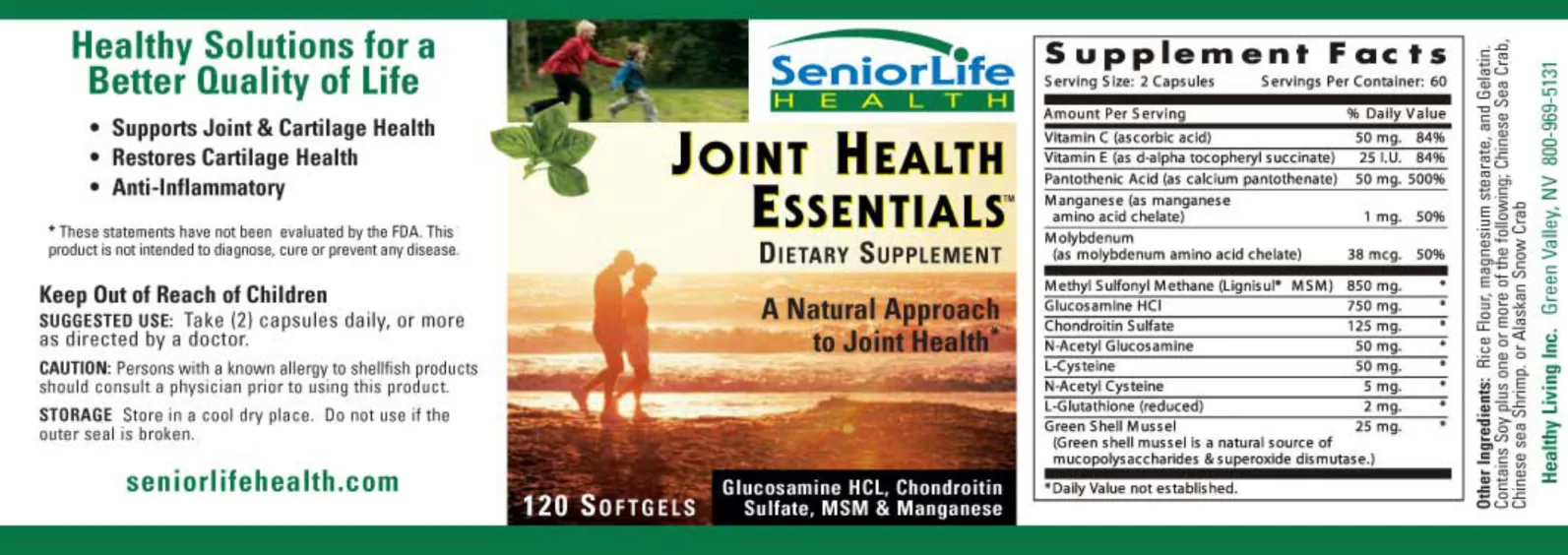 Label for Joint Health Essentials