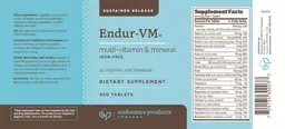 Label for Endur-VM Multi-Vitamin & Mineral