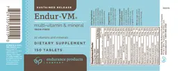 Label for Endur-VM Multi-Vitamin & Mineral