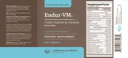Label for Endur-VM Multi-Vitamin & Mineral