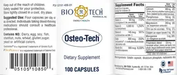 Label for Osteo-Tech