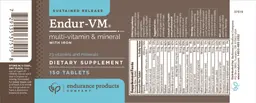 Label for Endur-VM Multi-Vitamin & Mineral