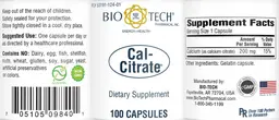 Label for Cal-Citrate