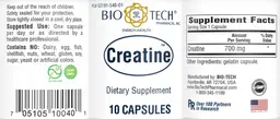 Label for Creatine