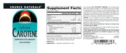 Label for Full Spectrum Carotene