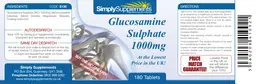 Label for Glucosamine Sulphate 1000 mg