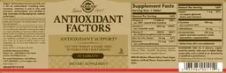 Label for Antioxidant Factors