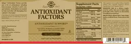 Label for Antioxidant Factors