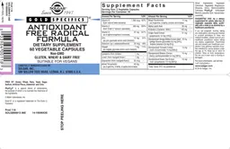 Label for Antioxidant Free Radical Formula