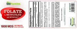 Label for Folate 1000 mcg