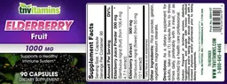 Label for Elderberry 1000 mg