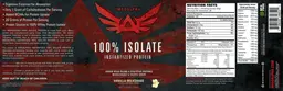 Label for 100% Isolate Vanilla Milkshake