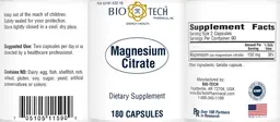 Label for Magnesium Citrate