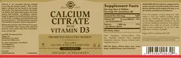 Label for Calcium Citrate with Vitamin D3