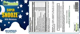 Label for Super Snooze with Melatonin