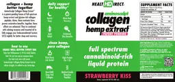 Label for AminoSculpt Collagen Hemp Extract Strawberry Kiss
