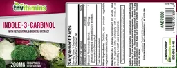 Label for Indole-3-Carbinol with Resveratrol & Broccoli Extract 200 mg