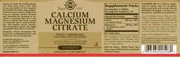Label for Calcium Magnesium Citrate