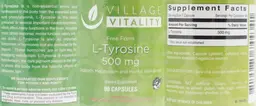 Label for L-Tryosine 500 mg