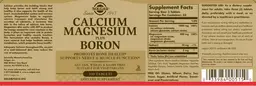 Label for Calcium Magnesium plus Boron
