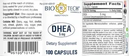 Label for DHEA 5 mg