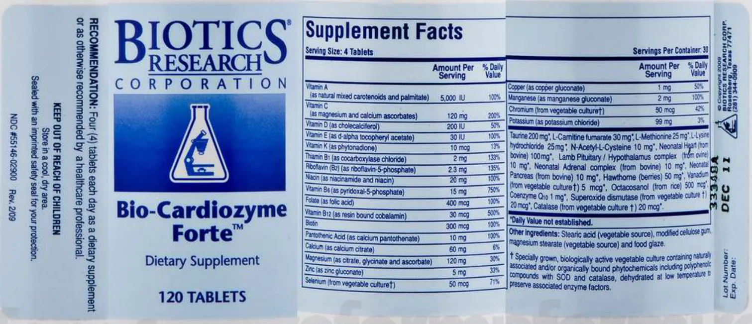 Label for Bio-Cardiozyme Forte