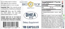 Label for DHEA 25 mg