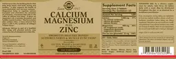 Label for Calcium Magnesium plus Zinc