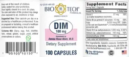 Label for DIM 100 mg
