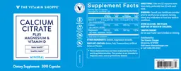 Label for Calcium Citrate plus Magnesium & Vitamin D