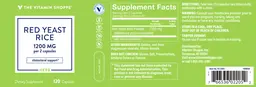 Label for Red Yeast Rice 1200 mg