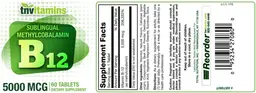 Label for B12 5000 mcg Sublingual