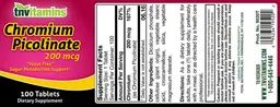 Label for Chromium Picolinate 200 mcg