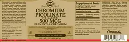 Label for Chromium Picolinate (Trivalent) 500 mcg
