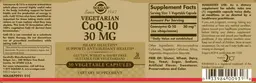 Label for Vegetarian CoQ-10 30 mg