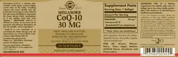 Label for Megasorb CoQ-10 30 mg