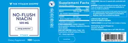 Label for No-Flush Niacin 500 mg