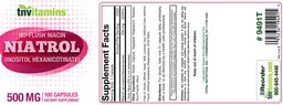 Label for Niatrol 500 mg