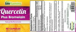 Label for Quercetin plus Bromelain