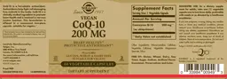 Label for Vegan CoQ-10 200 mg